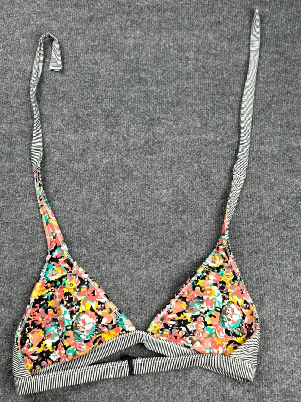 Roxy Reversible Triangle Bikini Top No Size Tag Check Measurements Fits L/XL